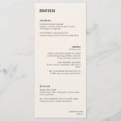 Menu Ivory Minimalist Plated Dinner Wedding Reception (Devant)