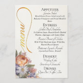Menu Ivory - Monogram, Wildflowers & Thank You  (Devant)