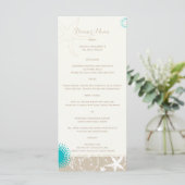 Menu Ivory Taupe Plage Turquoise Mariage de poisson d'é (Debout devant)