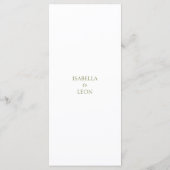 Menu Ivory & White | Chic Floral Rose Wedding  (Dos)