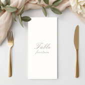 Menu Ivory White | Mariage Botanique Écriture Minimalis