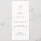 Menu Ivory White | Mariage Botanique Écriture Minimalis (Devant)