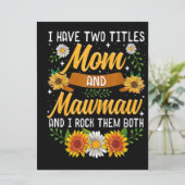 Menu J'Ai Deux Titres Maman Cadeau, Mère's Day Cadeau (Debout devant)