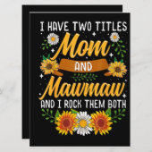 Menu J'Ai Deux Titres Maman Cadeau, Mère's Day Cadeau (Devant / Derrière)