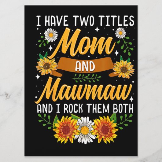 Menu J'Ai Deux Titres Maman Cadeau, Mère's Day Cadeau (Devant)