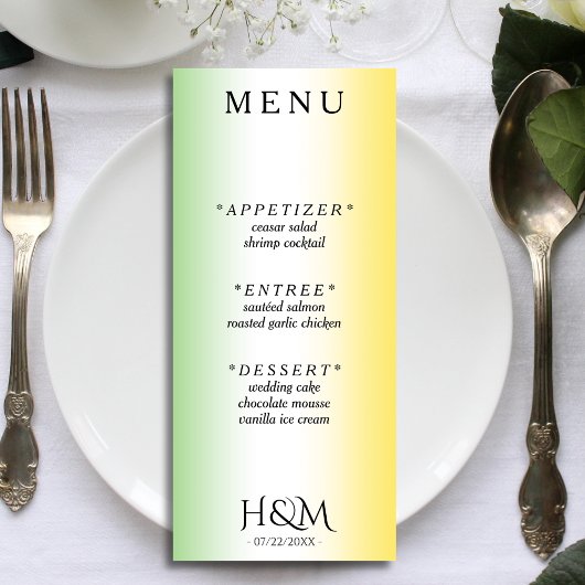 Menu Jamaïque Colours Ombre Jamaïque Réception de maria