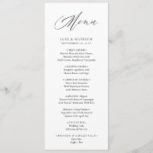 Menu Jane Simple Élégant Mariage Noir Écriture (Devant)