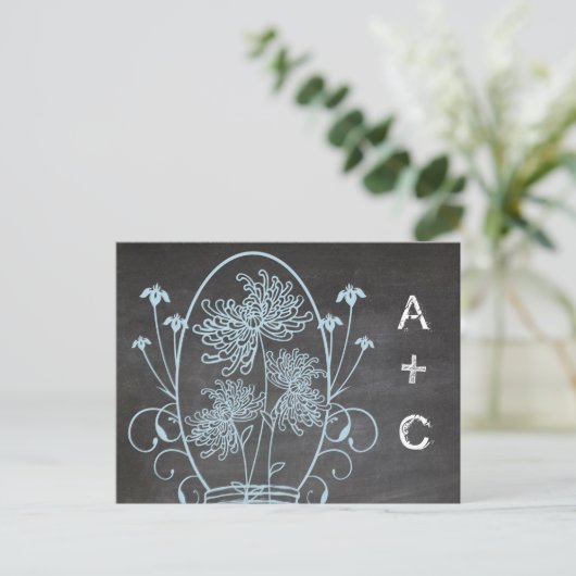 Menu Jar Mason de tableau rouge rustique bleu Choi (Debout devant)