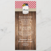 Menu Jar Réception de Mariage Rouge à Carreaux Tou (Devant)