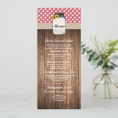 Menu Jar Réception de Mariage Rouge à Carreaux Tou (Debout devant)