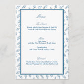 Menu Jardin Bleu intemporel Élégant Vieux Mariage d'arg (Devant)