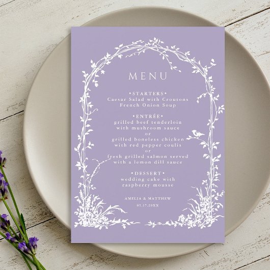 Menu Jardin Botanique Romantique avec Arche de Mariage
