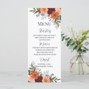 Menu Jardin d'automne de Bourgogne Mariage floral