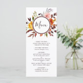 Menu Jardin d'automne Marsala Aquarelle Mariage (Debout devant)