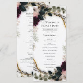 Menu Jardin de fleurs de verdure de prune veloutée Mari (Devant / Derrière)