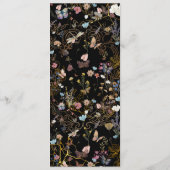 Menu Jardin du papillon noir floral Boho (Dos)