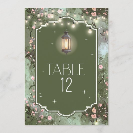 Menu Jardin enchanté Sweet 16 lanterne rose ID1163 (Dos)