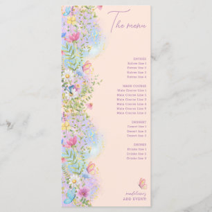 Menu Jardin Floral de Fleurs Sauvages Fantaisiste Maria
