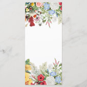 Menu Jardin Floral Fleurs colorées Mariage (Dos)