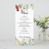 Menu Jardin Floral Fleurs colorées Mariage (Debout devant)