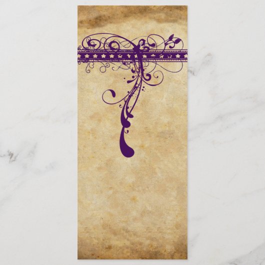 Menu Jardin rustique pourpre ou Renaissance médiévale (Dos)