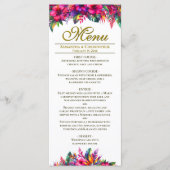 Menu Jardin tropical Colorful Mariage Hibiscus rose (Devant)