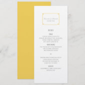 Menu Jaune Déco Chic Mariage (Devant / Derrière)