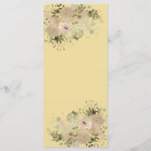 Menu Jaune doux aquarelle boho floral tendance (Dos)