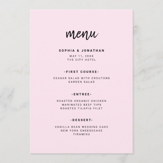 Menu Javascript minimaliste moderne | MARIAGE (Devant)