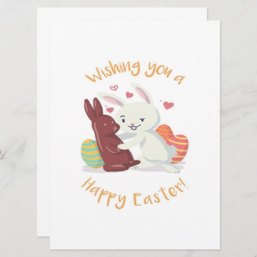 Menu Je Vous Souhaite Une Pâques Heureuse ! (Devant / Derrière)