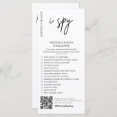 Menu J'espionne jeu mariage Capturer l'amour photo scav (Devant / Derrière)