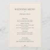 Menu Jeune couple de mariés en monochrome (Dos)