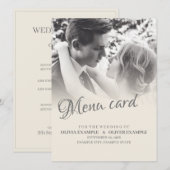 Menu Jeune couple de mariés en monochrome (Devant / Derrière)