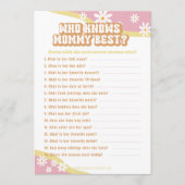 Menu Jeux de Baby shower super, Boho Retro, Vibe des an (Devant)