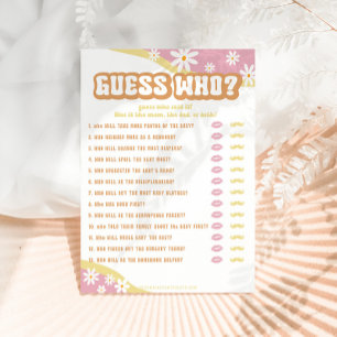 Menu Jeux de Baby shower super, Boho Retro, Vibe des an