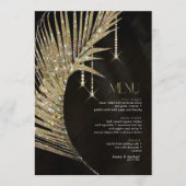 Menu Jewel Palm Leaf Wedding Gold ID830 (Devant)