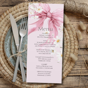 Menu Joli arc en rose personnalisé pour Baby Shower Dai