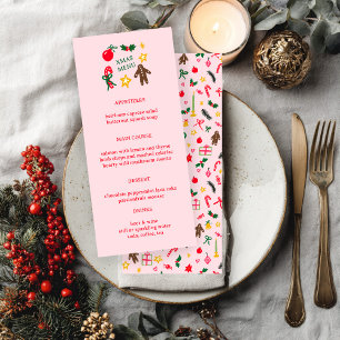 Menu Joli DÉCOR PERSONNALISÉ NOËL Fête de Noël Dîner