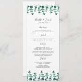 Menu Joli Mariage Eucalyptus (Devant / Derrière)