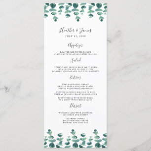 Menu Joli Mariage Eucalyptus