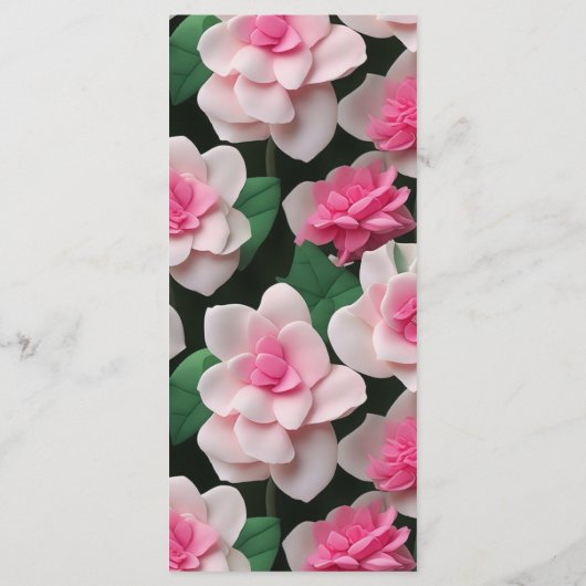 Menu Joli motif fleuri rose boho (Dos)