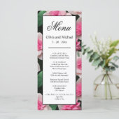 Menu Joli motif fleuri rose boho (Debout devant)
