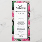Menu Joli motif fleuri rose boho (Devant)
