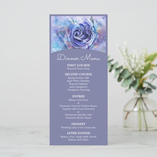 Menu Joli Rose aquarelle (Debout devant)