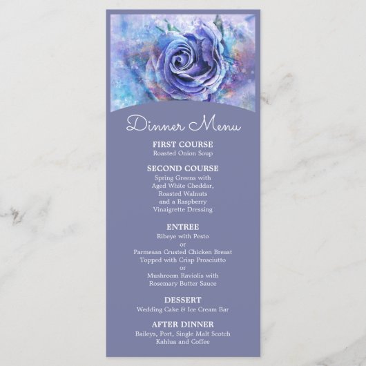 Menu Joli Rose aquarelle (Devant)