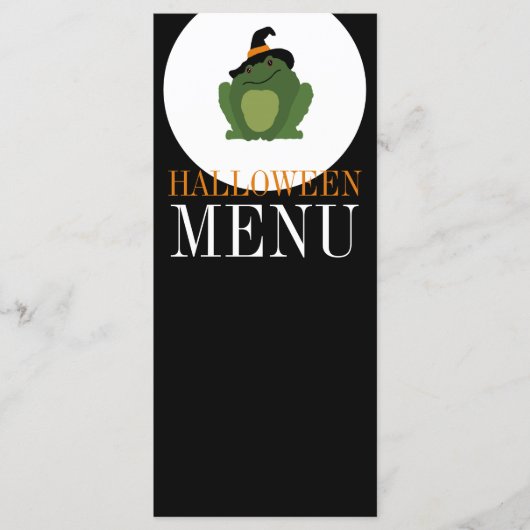Menu Jolie Crapaud Sorcière, Halloween (Devant)