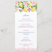 Menu Jolie Fête des mariées D'Agrumes Rose Et Blanc (Devant)