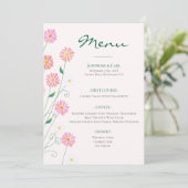 Menu Jolie Marguerite de Campagne Rose Printanier (Debout devant)