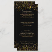 Menu Jour de Mariage Tendance Points Dorés et Noir (Devant / Derrière)