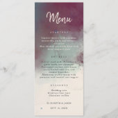 Menu Joyau d'aquarelle moderne tons Boho Mariage (Devant)